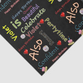 Happy Birthday Tissue Paper Violet Seidenpapier (Detail)