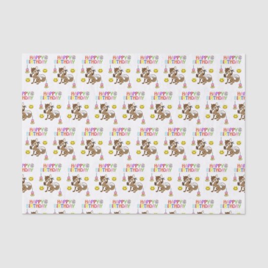 Happy Birthday Tissue Paper Wolf Seidenpapier (Vorderseite)