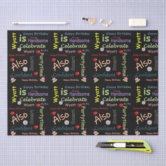 Happy Birthday Tissue Paper Wyatt Seidenpapier (Handwerk)