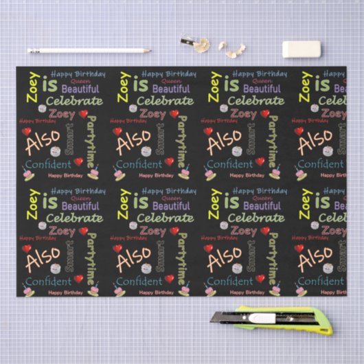 Happy Birthday Tissue Paper Zoey Seidenpapier (Handwerk)