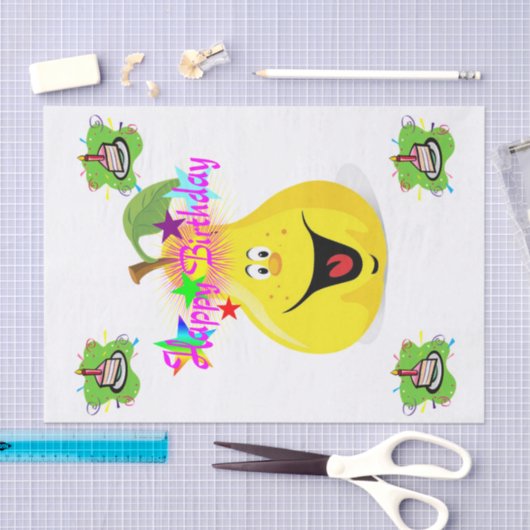 Happy Birthday Tissue Pear Cupcake Seidenpapier (Handwerk)