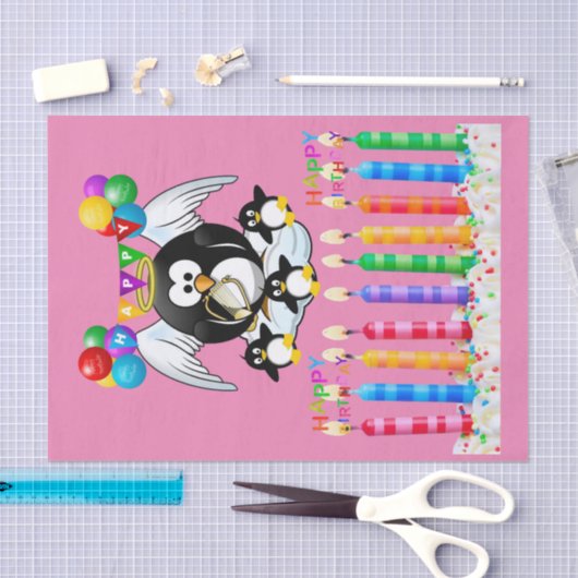 Happy Birthday Tissue Pinguin Seidenpapier (Handwerk)