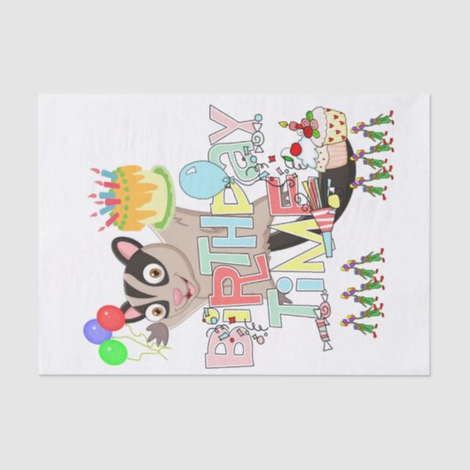 Happy Birthday Tissue Possum Cake Seidenpapier (Vorderseite)