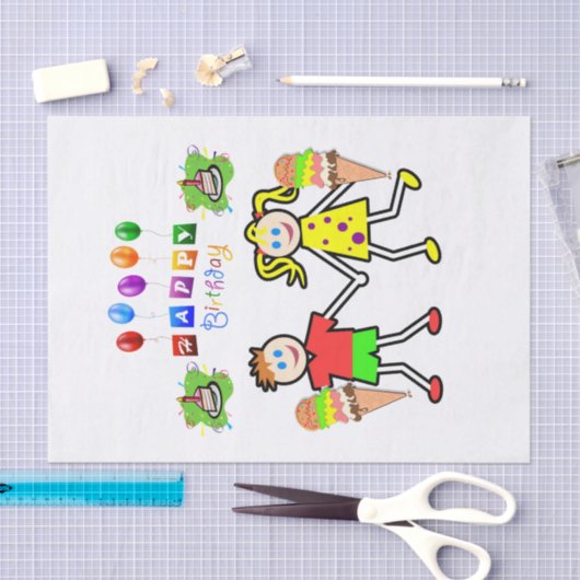 Happy Birthday Tissue Twins Ice Creme Seidenpapier (Handwerk)