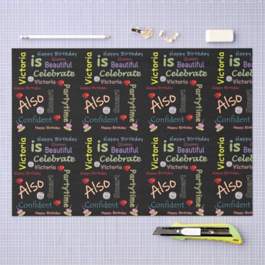 Happy Birthday Tissue Victoria Seidenpapier (Handwerk)