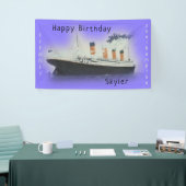 Happy Birthday Titanic Ship Name Lila Twilight Banner (Messeveranstaltung)