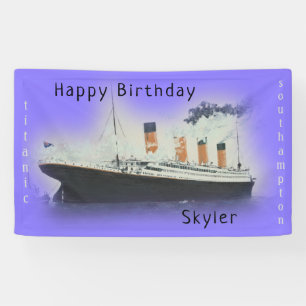 Happy Birthday Titanic Ship Name Lila Twilight Banner