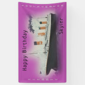 Happy Birthday Titanic Ship Name Sea Rose Rosa Banner (Vertikal)