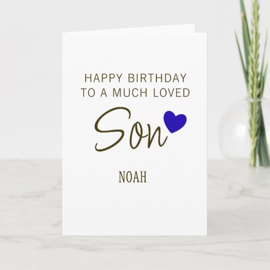 Happy Birthday to a Much Loved Son – Personalized Karte (Vorderseite)