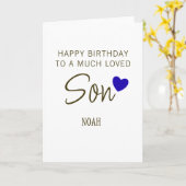 Happy Birthday to a Much Loved Son – Personalized Karte (Gelbe Blume)