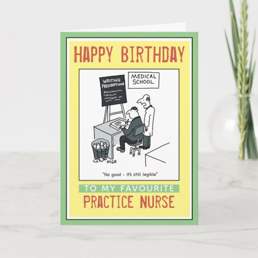 Happy Birthday to a Practice Nurse Karte (Vorderseite)