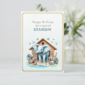 Happy Birthday To a Special Grandson Karte (Stehend Vorderseite)