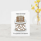 Happy Birthday to Dog Walker Karte (Gelbe Blume)