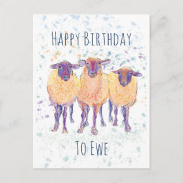 Happy Birthday to Ewe Postcard Postkarte