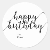 Happy Birthday to from Black Script Type Elegant