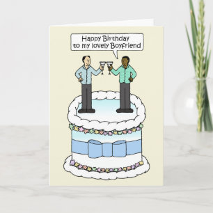 Happy Birthday to Male Interracial Couple Karte