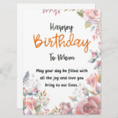Happy Birthday to Mama Message Card (Vorne/Hinten)