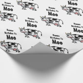 Happy Birthday to Moo Kuh Wrapping Paper Geschenkpapier (Ecke)
