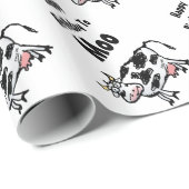 Happy Birthday to Moo Kuh Wrapping Paper Geschenkpapier (Rolleneckpunkt)