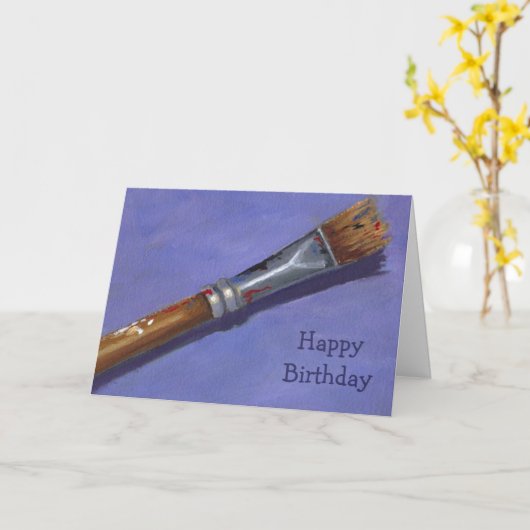 Happy Birthday to my Favorite Artist: Paintbrush Karte (Gelbe Blume)