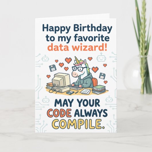 Happy Birthday to My Favorite Data Wizard Karte (Vorderseite)