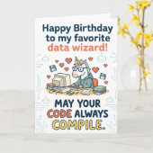 Happy Birthday to My Favorite Data Wizard Karte (Gelbe Blume)