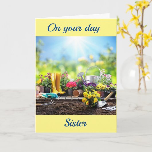 HAPPY BIRTHDAY TO MY **SISTER** KARTE (Gelbe Blume)