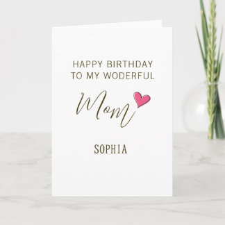 Happy Birthday to My Wonderful Mom – Personalized Karte
