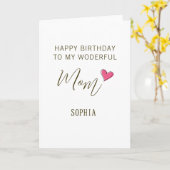 Happy Birthday to My Wonderful Mom – Personalized Karte (Gelbe Blume)