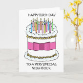 Happy Birthday to Neighbor UK Rechtschreibung Karte (Gelbe Blume)