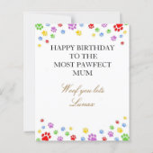 “Happy Birthday to the Most Pawfect Mum Card” (Vorderseite)