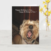 "Happy Birthday to You" - Singhund Karte (Gelbe Blume)