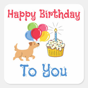 HAPPY BIRTHDAY TO YOU SÜßER HUND STICKER