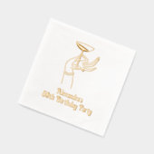 Happy Birthday Toast Raising Champagne Glass Servietten Mit Folie (Links)