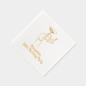 Happy Birthday Toast Raising Champagne Glass Servietten Mit Folie (Rechts)