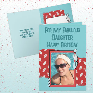 Happy Birthday Tochter Foto grün rot Karte