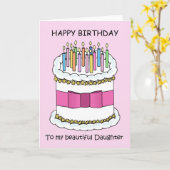 Happy Birthday Tochter Hübsch Cake und Candles Karte (Gelbe Blume)