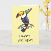 Happy Birthday Toucan Card Karte (Gelbe Blume)