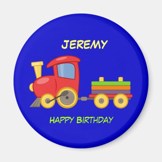 Happy Birthday, Toy Train, template Magnet (Vorne)