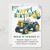 Happy Birthday Tractor Boy Birthday Bash Einladung (Vorderseite)