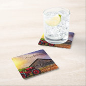 Happy Birthday Tractor und Barn Napkins Rechteckiger Pappuntersetzer (Vor Ort)