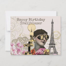 Happy Birthday Trailblazer Steampunk Vintag Karte