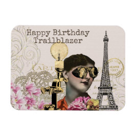 Happy Birthday Trailblazer Steampunk Vintag Magnet