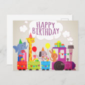 Happy Birthday Train Postkarte (Vorne/Hinten)