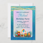 Happy Birthday Train with Niedlicher Tiere Wish Ca (Vorderseite)