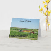 Happy Birthday Traktor auf der Farm Card Karte (Gelbe Blume)