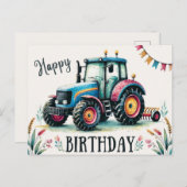 Happy Birthday Traktor Postcard Postkarte (Vorne/Hinten)