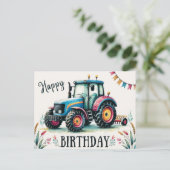 Happy Birthday Traktor Postcard Postkarte (Stehend Vorderseite)
