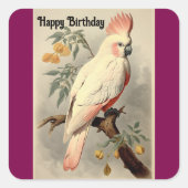 Happy Birthday Tropical Bird Sticker (Vorderseite)