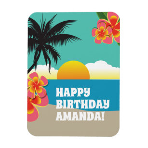 Happy Birthday Tropical Caribbean Cruise Magnet